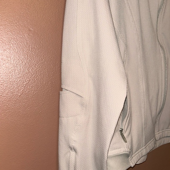 Nike Track Jacket Womens Beige Full Zip Medium - Picture 3 of 10